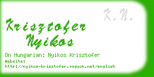 krisztofer nyikos business card